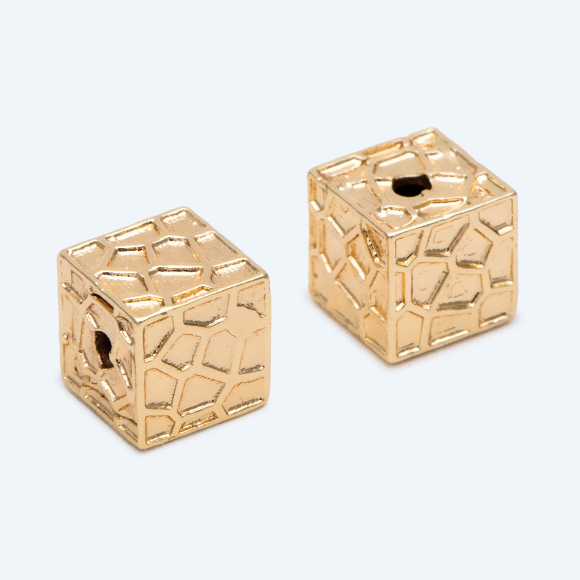 10pcs Gold Cube Spacers 8mm, 18K Gold plated Brass Square Beads, Jewelry Making, Diy Material, Jewelry Supplies (GB-2825)