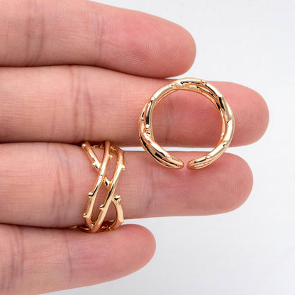 4pcs Gold Crown of Thorns Ring, Dainty Rings, Modern Style Ring, Fashion Jewelry (#GB-2829)