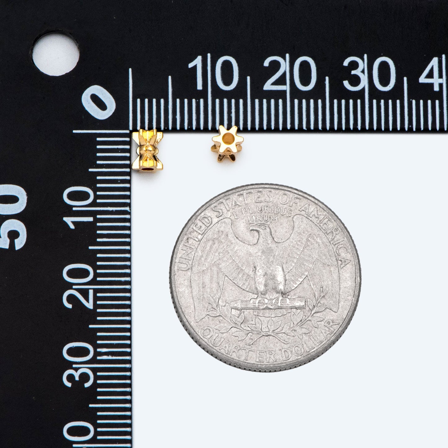 20pcs Gold Gear Spacer Beads 5x4mm, 18K Gold plated Brass, Tube Spacer Beads (GB-2839)