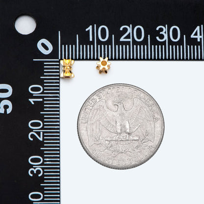 20pcs Gold Gear Spacer Beads 5x4mm, 18K Gold plated Brass, Tube Spacer Beads (GB-2839)