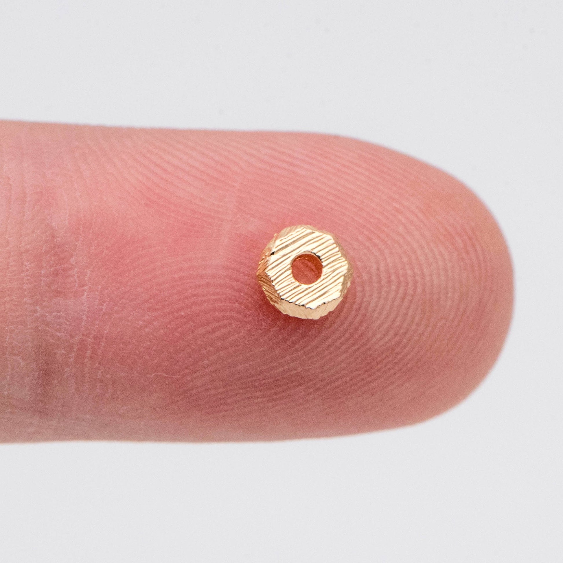 20pcs Gold Brushed Octagonal Spacer Beads 4.5mm, Jewelry Making Supplies Wholesale (GB-2918)