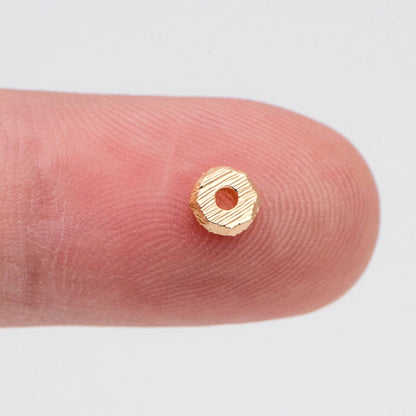 20pcs Gold Brushed Octagonal Spacer Beads 4.5mm, Jewelry Making Supplies Wholesale (GB-2918)