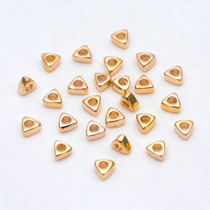 20pcs Gold plated Brass Triangle Spacer Beads, Jewelry Making Supplies Wholesale (GB-2923)