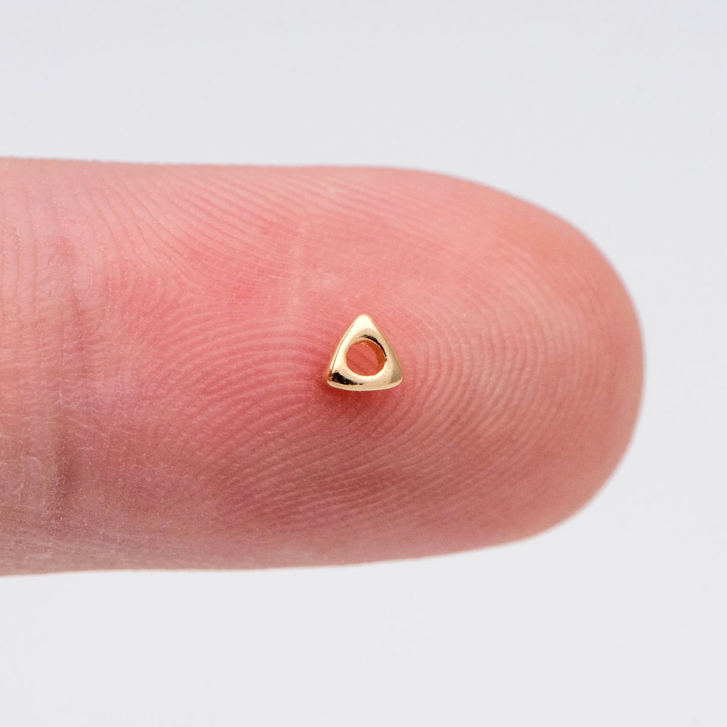 20pcs Gold plated Brass Triangle Spacer Beads, Jewelry Making Supplies Wholesale (GB-2923)