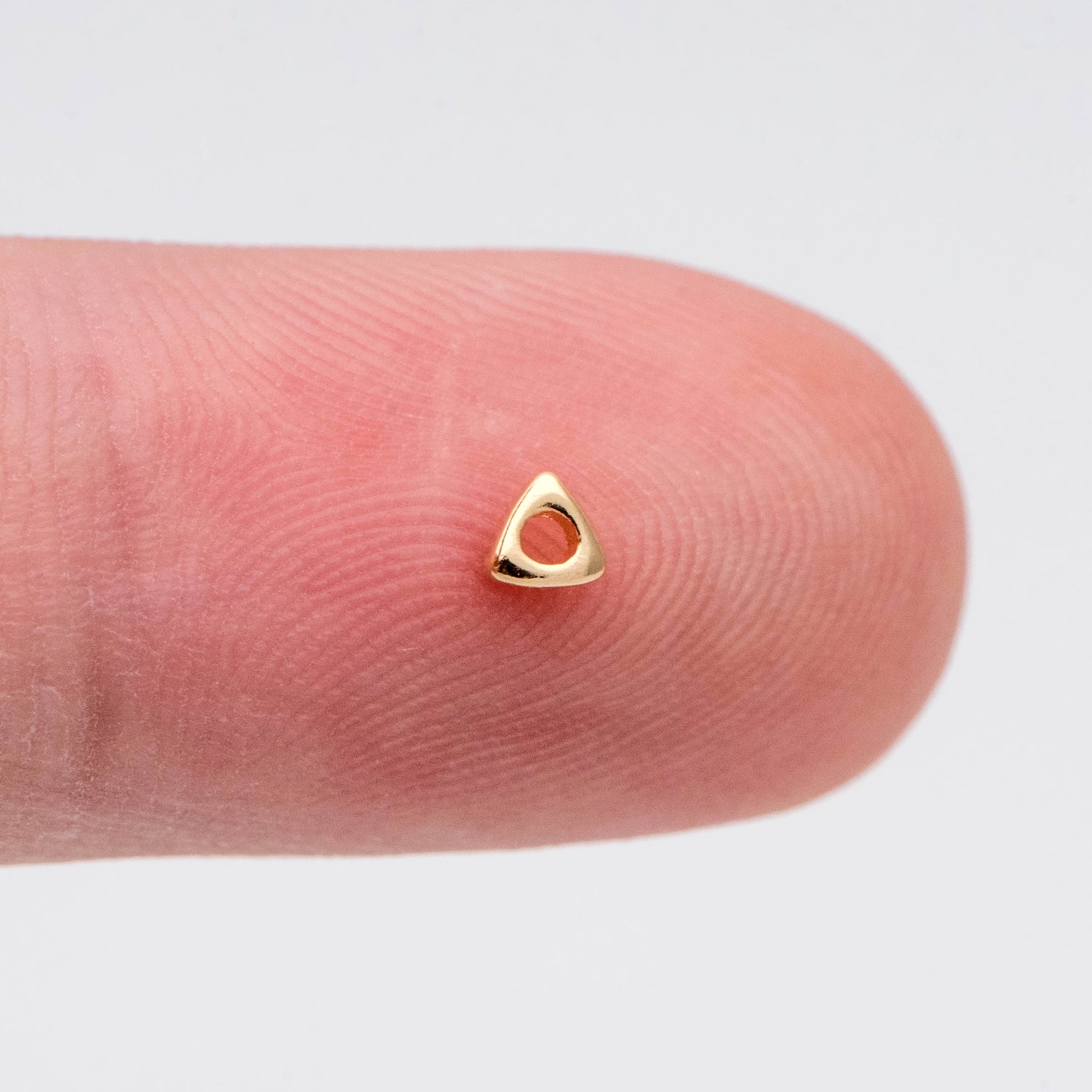 20pcs Gold plated Brass Triangle Spacer Beads, Jewelry Making Supplies Wholesale (GB-2923)