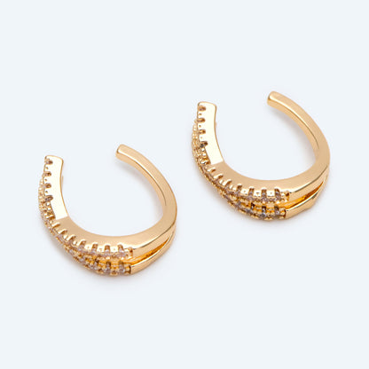 4pcs CZ Pave Ear Cuff, Cartilage Ear Cuff, Dainty Earcuff Earring (GB-1335-C)
