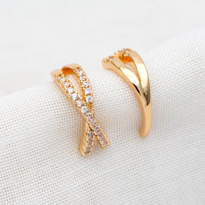 4pcs CZ Pave Ear Cuff, Cartilage Ear Cuff, Dainty Earcuff Earring (GB-1335-C)