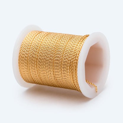Copper Twisted Fancy Wire, 18K Gold plated Craft Wires, Wrapping Supplies Wholesale, 0.5/ 0.6mm (#GB-2862)