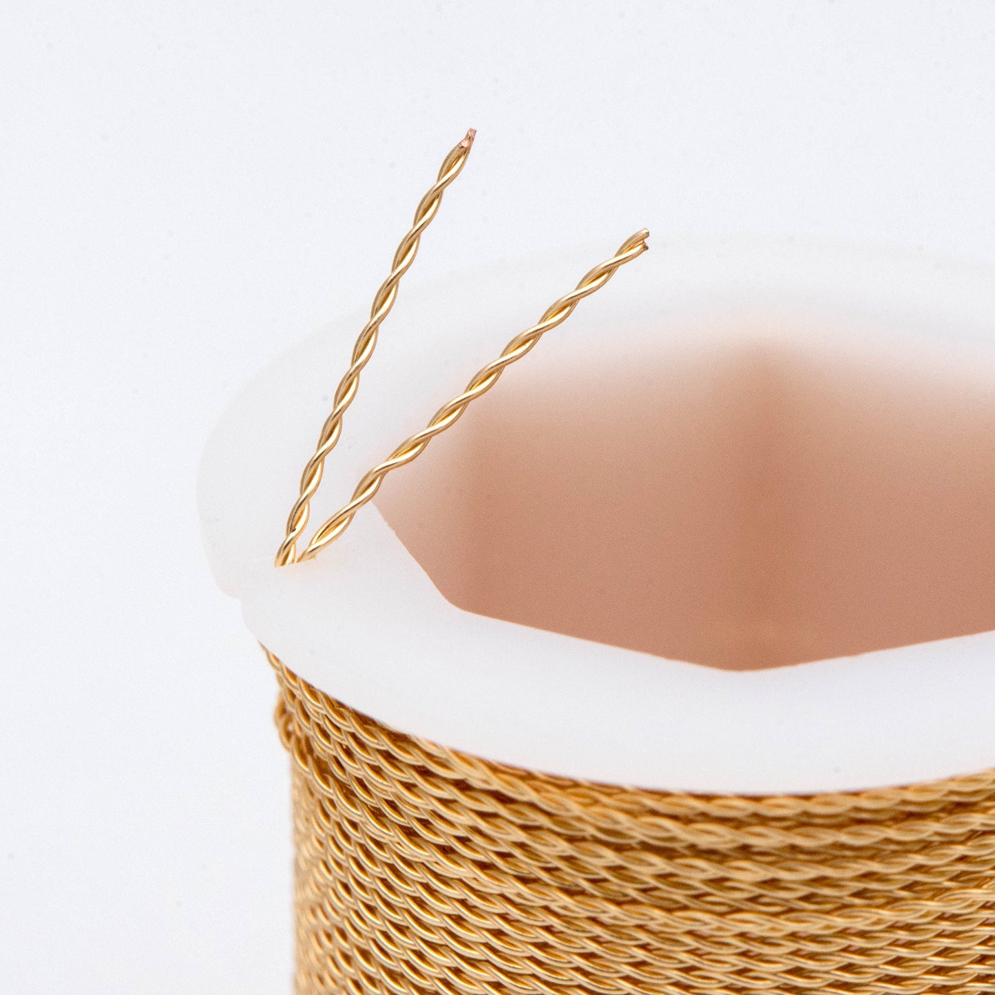 Copper Twisted Fancy Wire, 18K Gold plated Craft Wires, Wrapping Supplies Wholesale, 0.5/ 0.6mm (#GB-2862)