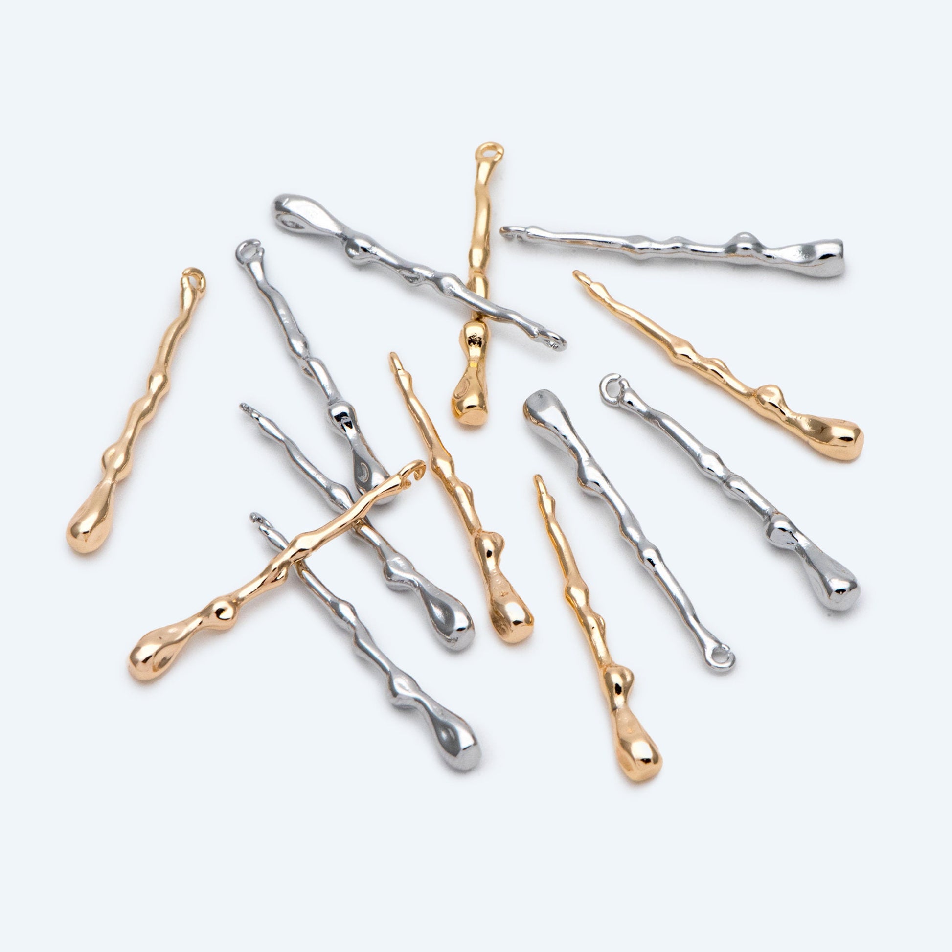 10pcs Gold Bar Charm, Drop Charm, Jewelry Making, Diy Material, Jewelry Supplies (GB-2416-B)