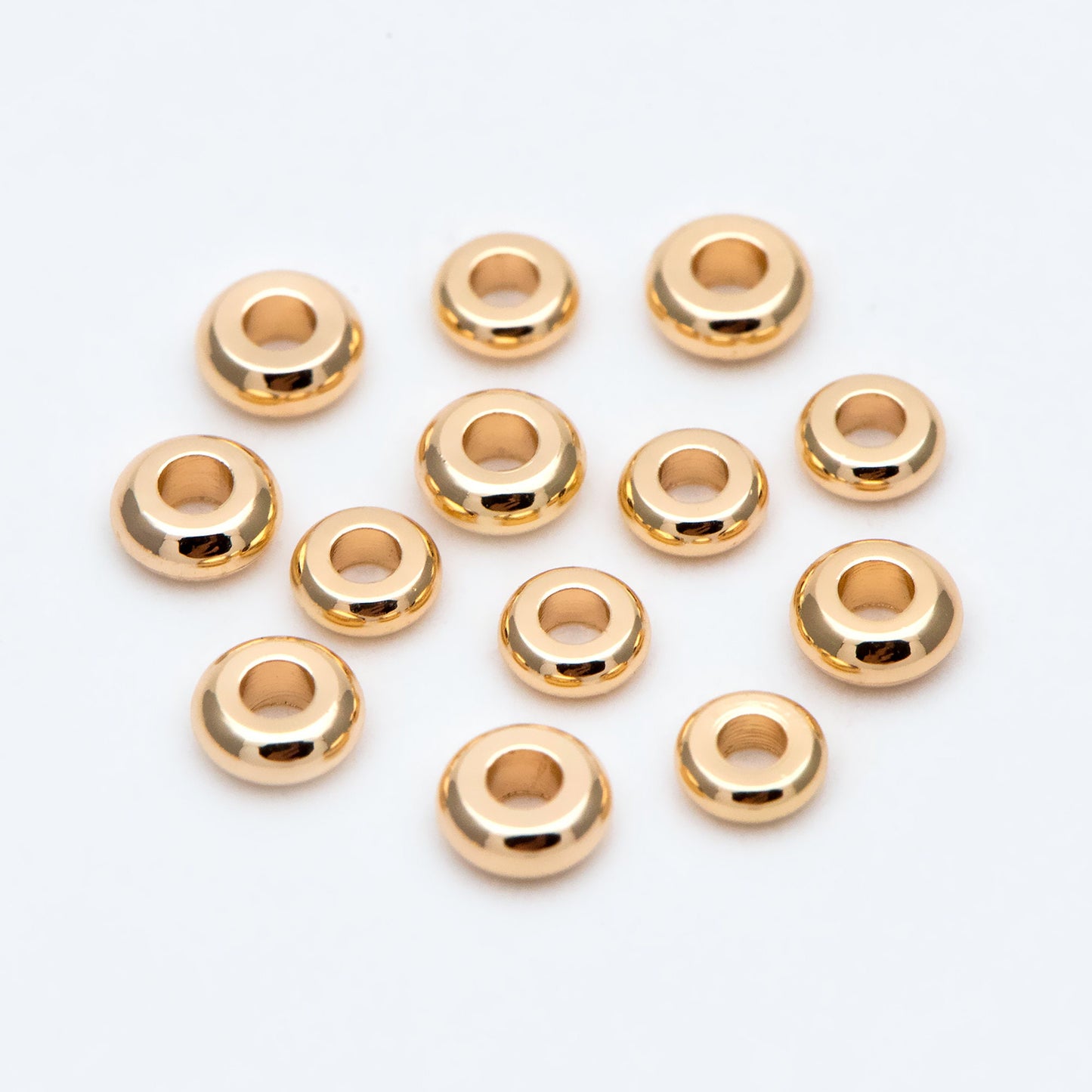 20pcs Gold plated Brass Round Spacer Beads, Jewelry Making Supplies Wholesale, 3.3/ 4mm (GB-2915)