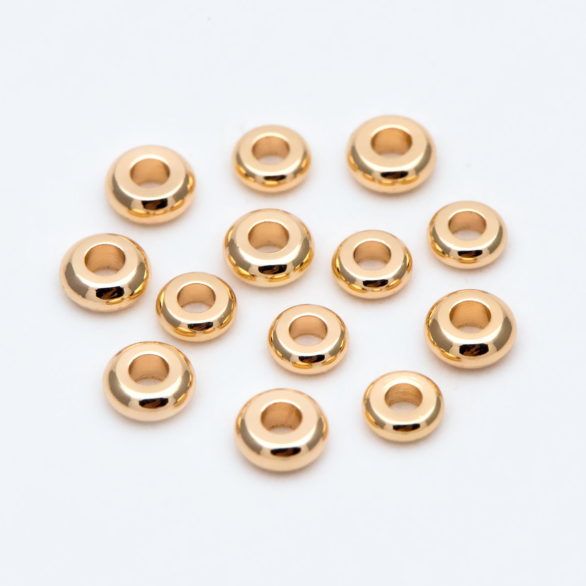 20pcs Gold plated Brass Round Spacer Beads, Jewelry Making Supplies Wholesale, 3.3/ 4mm (GB-2915)