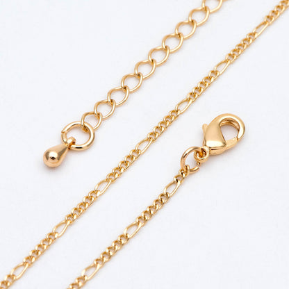 Dainty Gold Figaro Chains 1.5mm, Finished Bracelet/ Anklet/ Necklace with Extender Chain, Ready to Wear (#LK-152)