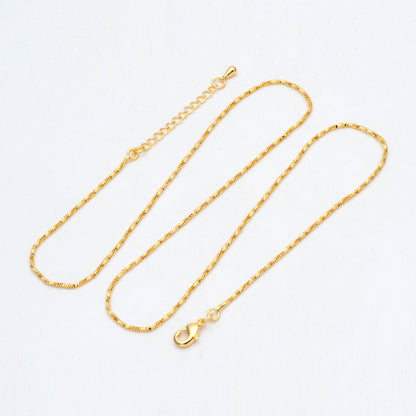 Dainty Gold Twist Snake Chain Necklace 1.2mm, Finished Necklace with Extender Chain, Ready to Wear, 17-19 Inch Adjustable (#LK-492)