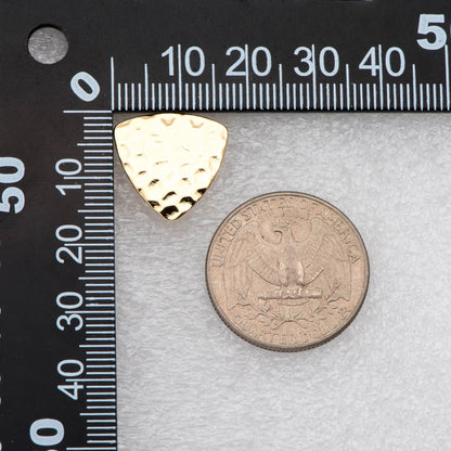10pcs Gold Hammered Triangle Earrings, Geometric Ear Posts 17mm, Minimalist Earring Findings (GB-2866)