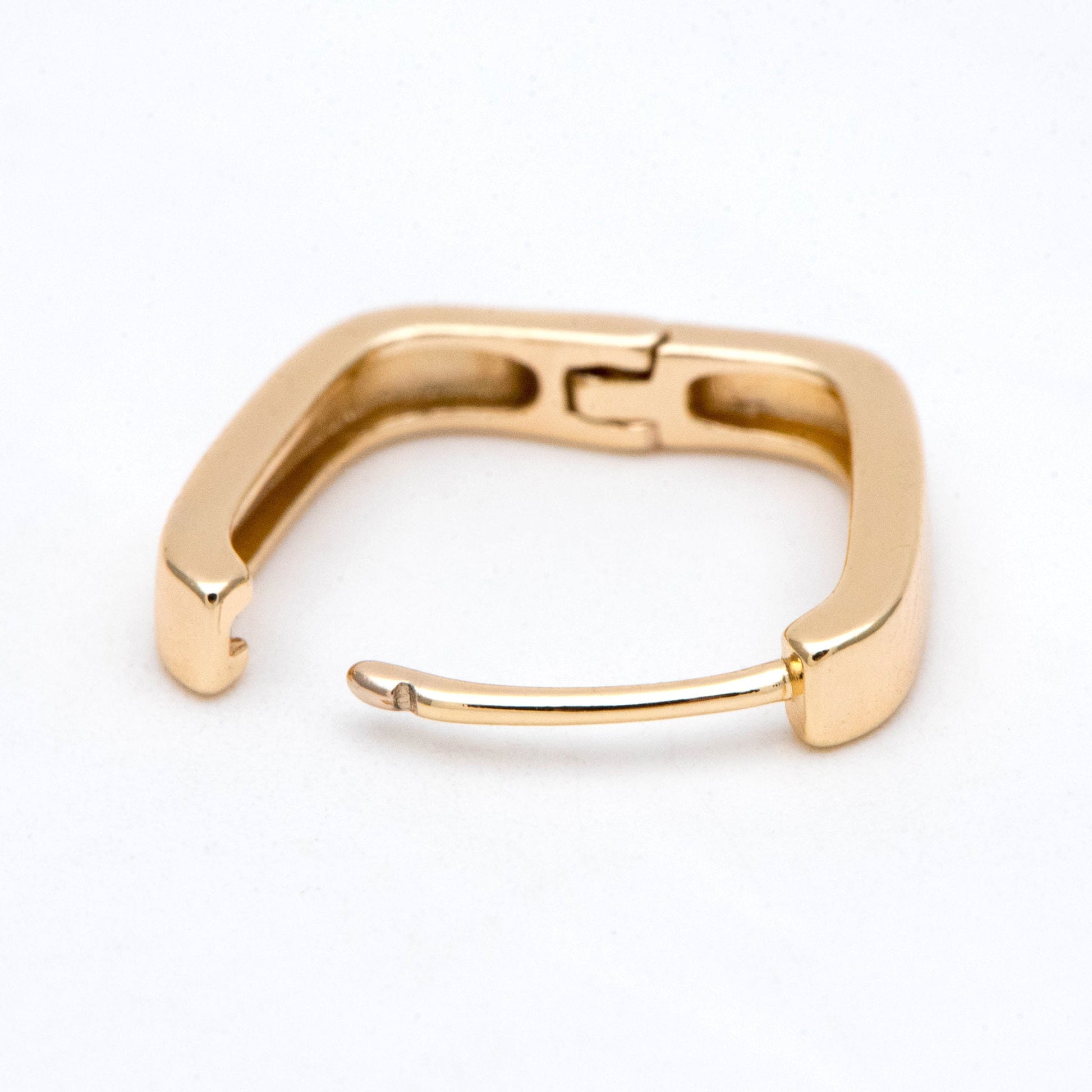 10pcs Gold/ Silver Square Huggie Earrings 15mm, 18K gold/ rhodium plated Brass, Minimalist Hoop Earring Components (GB-2870)