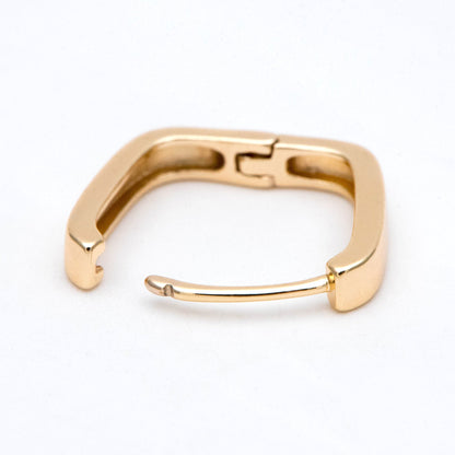 10pcs Gold/ Silver Square Huggie Earrings 15mm, 18K gold/ rhodium plated Brass, Minimalist Hoop Earring Components (GB-2870)