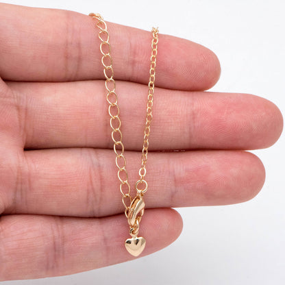 Dainty Cable Chain Necklace, Gold Necklace with Extender Chain, 16-19 Inch Adjustable, Ready to Wear (#LK-536)