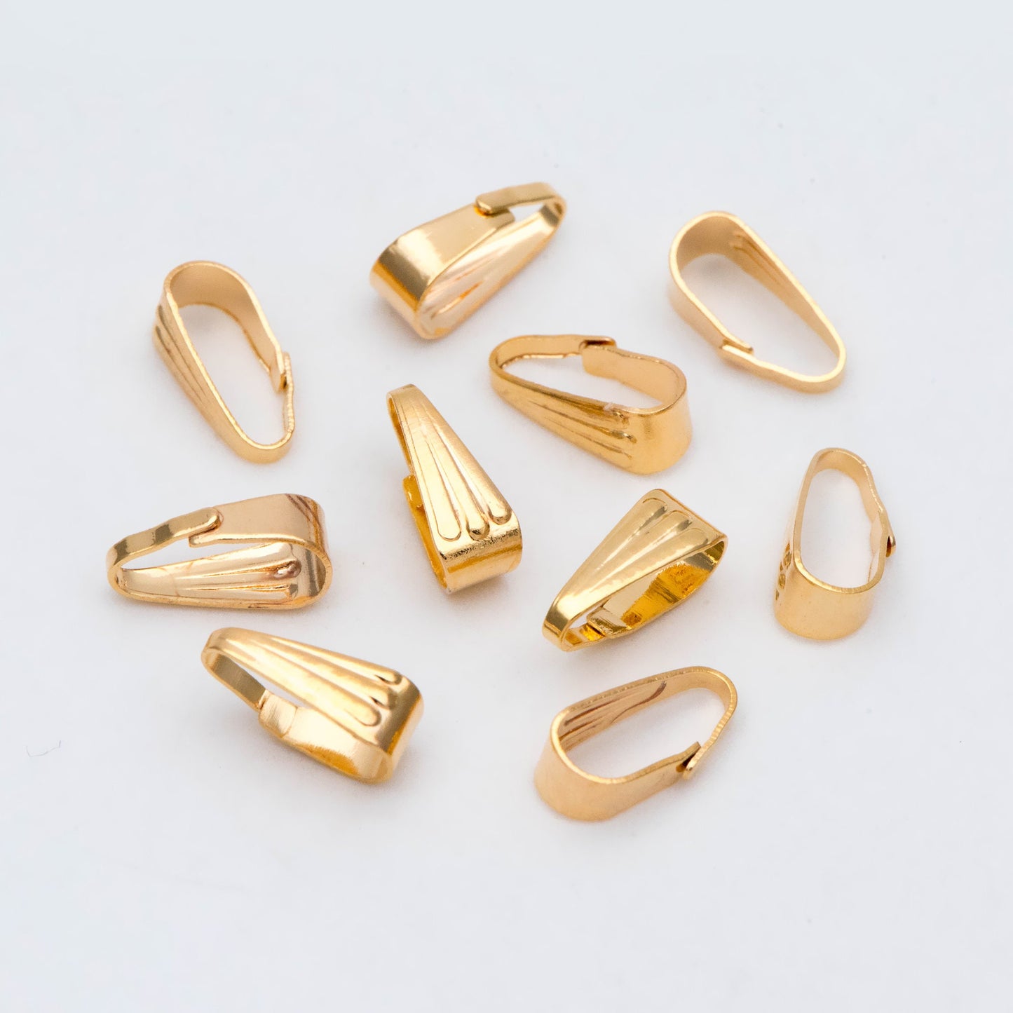 20pcs Gold Snap Bail, Gold Plated Bail, Gold Locket Bail, Bulk Gold Bail, Pendant Bails, Metal Bails (GB-2888)
