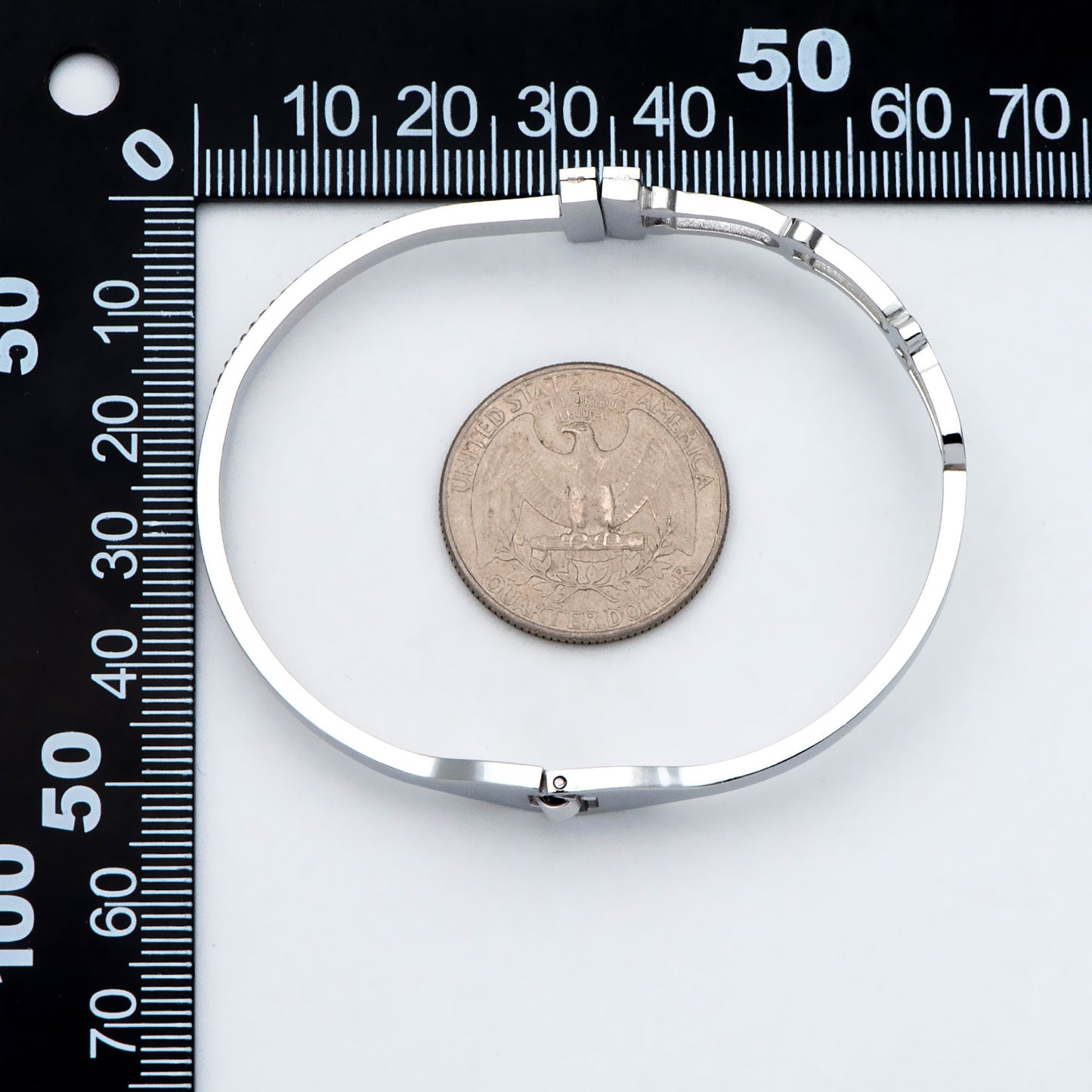 1pcs CZ Pave Simple Bangle Bracelet, 316 Stainless Steel Bracelet (GB-2860)