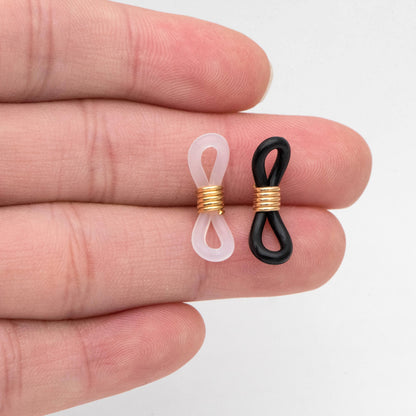 20pcs Rubber Glasses Rope Connectors, Eyeglass Chain Holders, Eyeglass Holder Components(GB-2882)