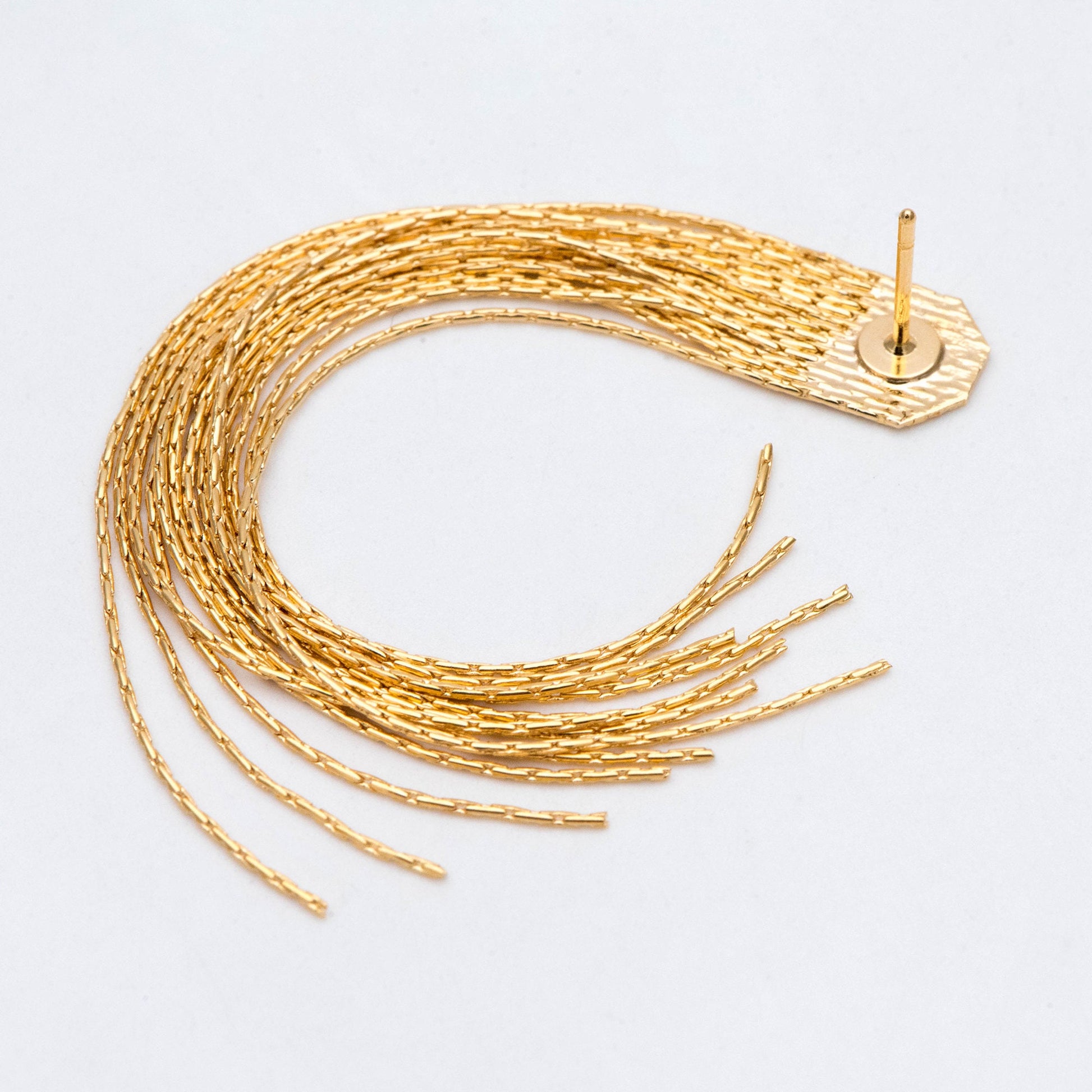 4pcs Chain Tassel Earrings, Long Tassel Stud Earring, Gold Dangling Earrings, Minimalist Earrings (GB-2889)