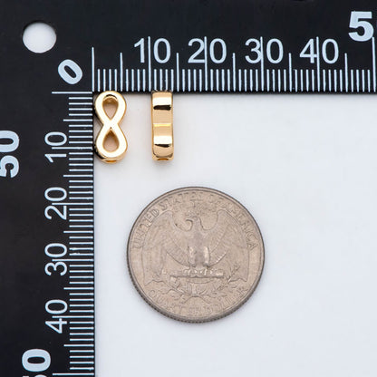 10pcs Gold Infinity Beads, 13x6mm, 18K Gold plated Brass, Infinity Spacer Beads (GB-2932)