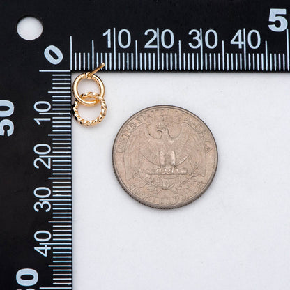 10pcs Interlocking Earring Studs, Gold/ Rhodium plated Brass, Linkage Circle Earring, Double Circle Ear Posts (GB-2920)