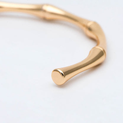 1pcs Gold Bamboo Cuff Bracelet, Stackable Bracelets, Adjustable Bangle Bracelet (#GB-2939)