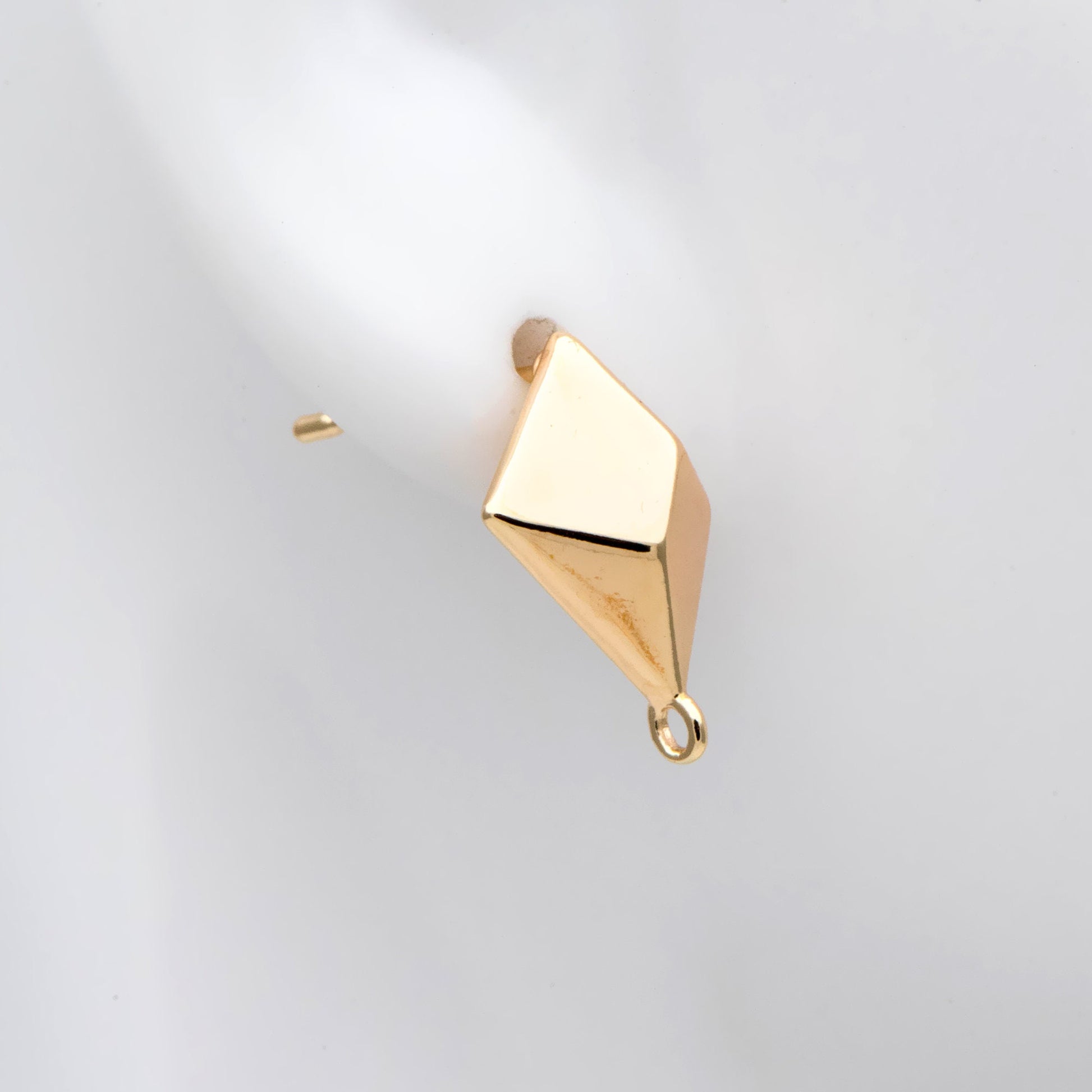 10pcs Gold Plated Geometric Earring Studs, Rhombus Ear Posts (GB-2925)