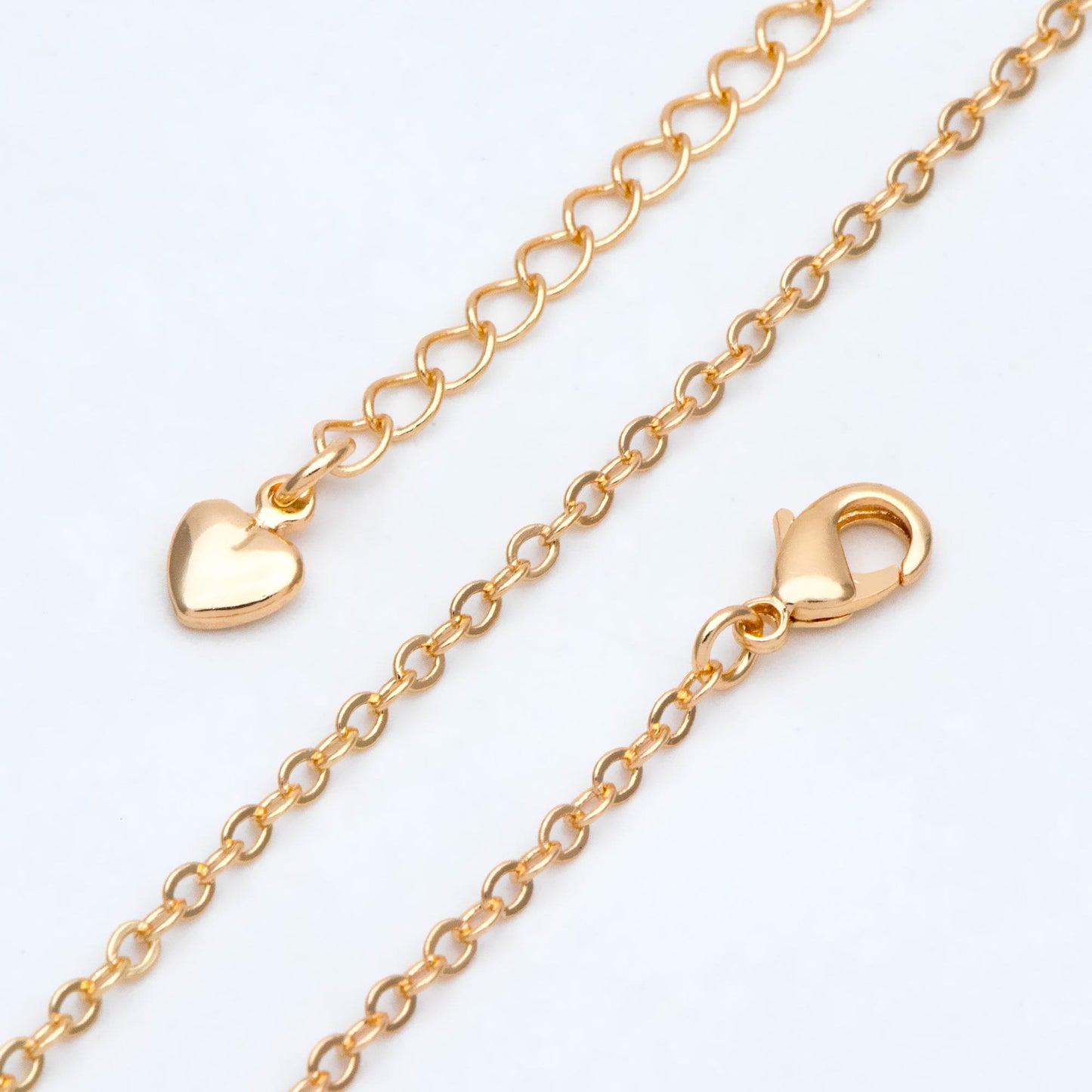 Dainty Cable Chain Necklace, Gold Necklace with Extender Chain, 16-19 Inch Adjustable, Ready to Wear (#LK-536)