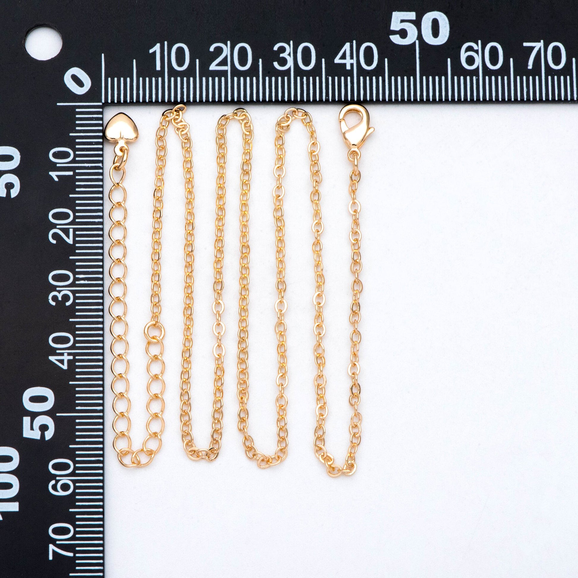 Dainty Cable Chain Necklace, Gold Necklace with Extender Chain, 16-19 Inch Adjustable, Ready to Wear (#LK-536)