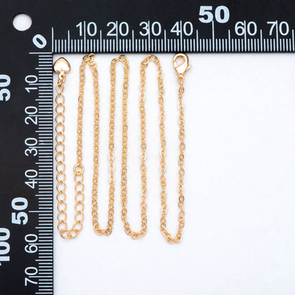 Dainty Cable Chain Necklace, Gold Necklace with Extender Chain, 16-19 Inch Adjustable, Ready to Wear (#LK-536)