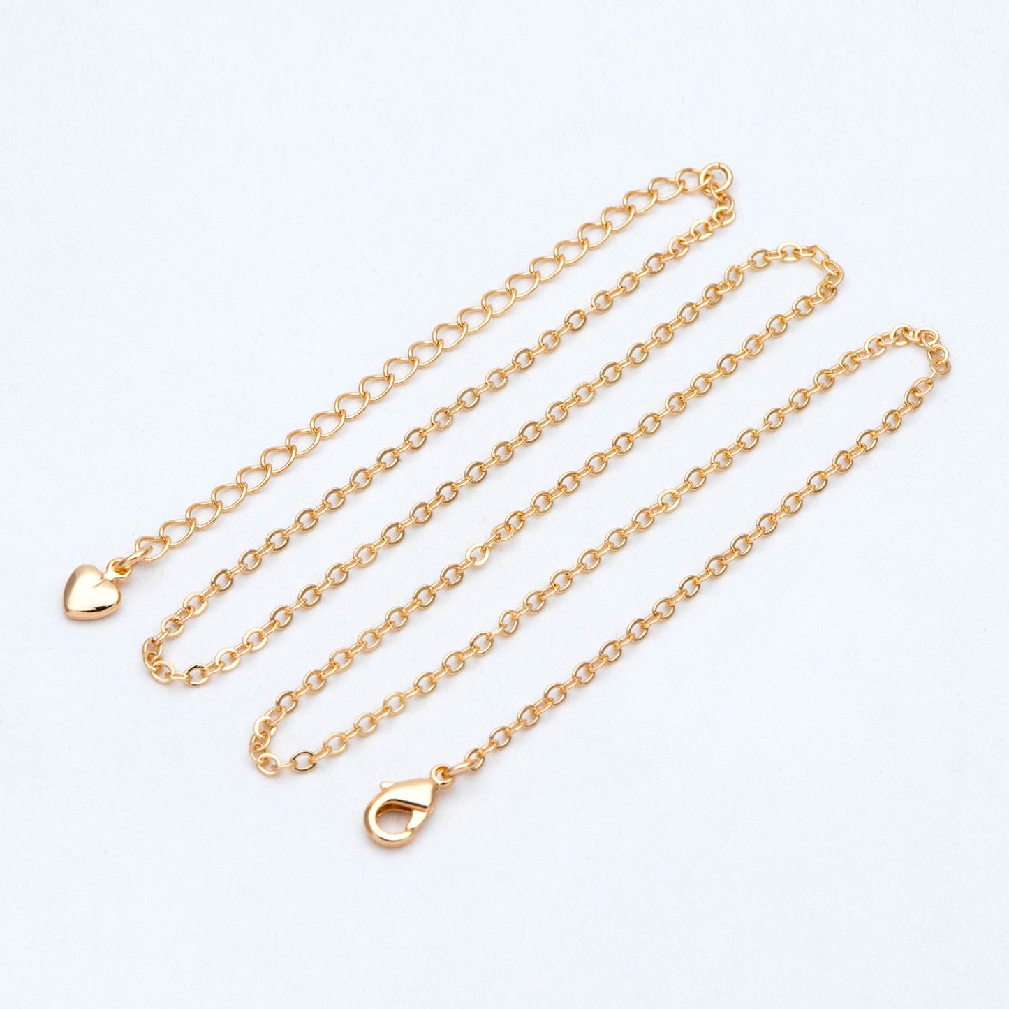 Dainty Cable Chain Necklace, Gold Necklace with Extender Chain, 16-19 Inch Adjustable, Ready to Wear (#LK-536)