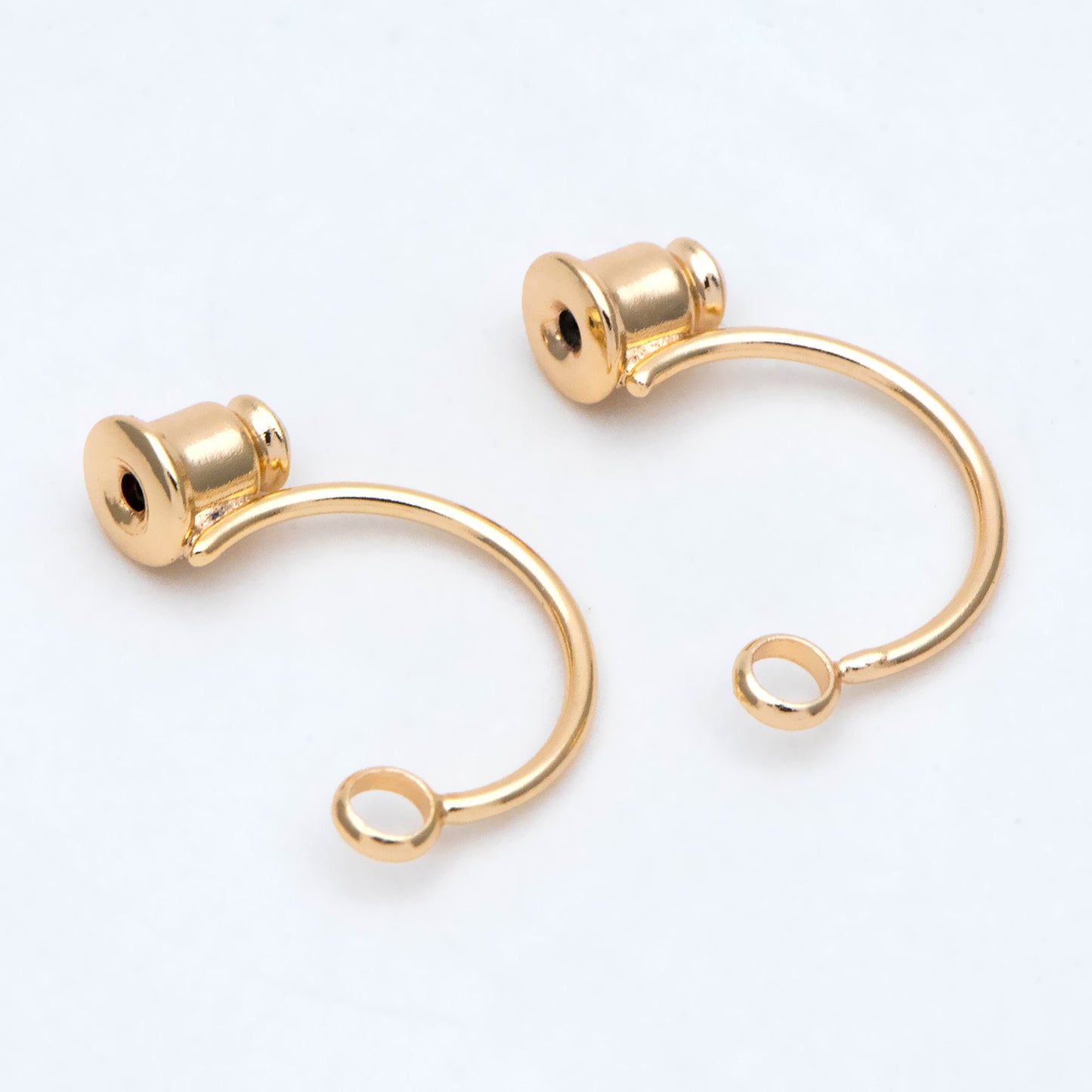 10pcs Ear Back Stopper, Earring Nut with Loop, Ear Jacket Jewelry Findings, Gold/ Rhodium plated Brass (#GB-2953)