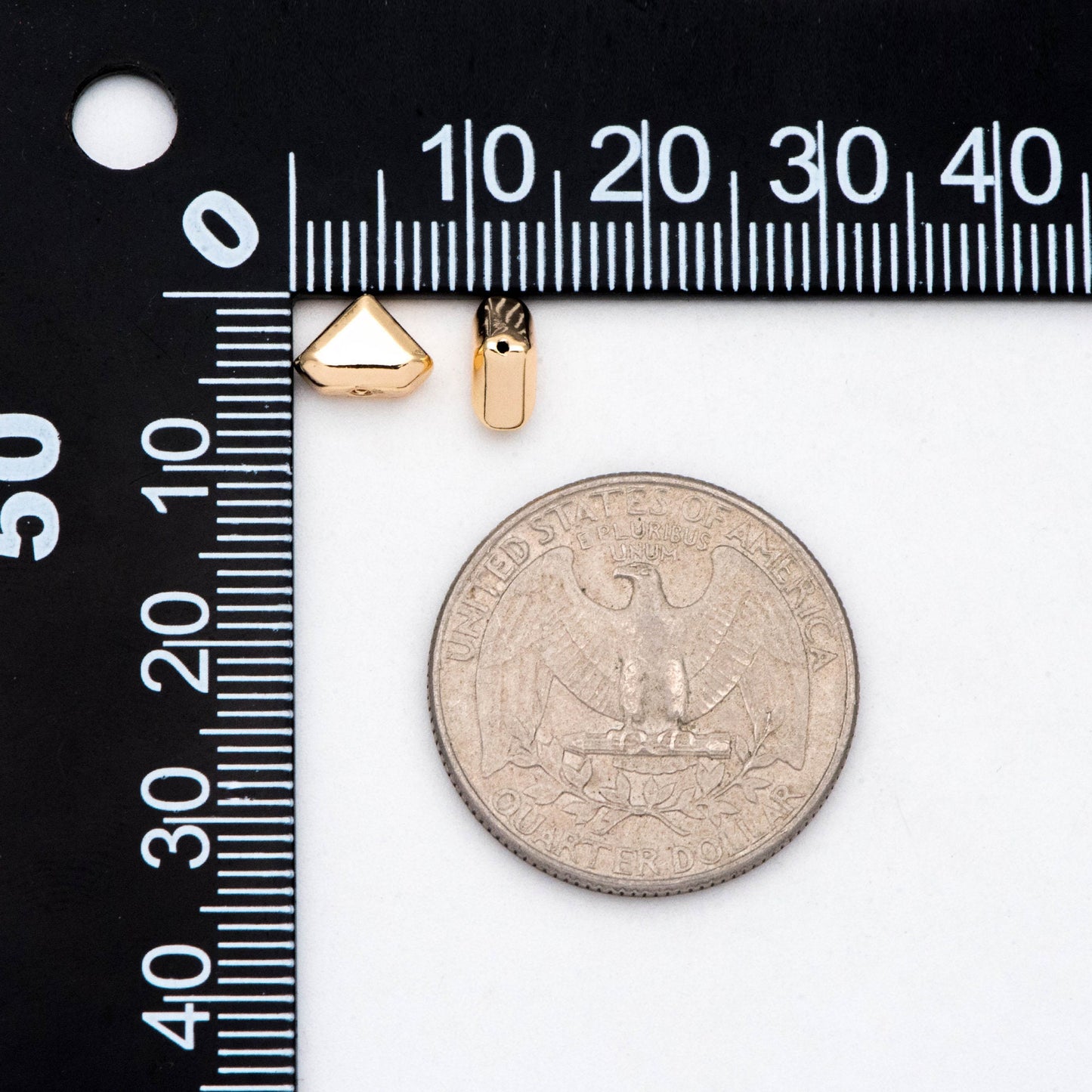 10pcs Gold Diamond Shape Spacer Beads, Jewelry Making Supplies Wholesale (GB-2955)