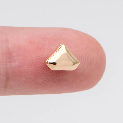 10pcs Gold Diamond Shape Spacer Beads, Jewelry Making Supplies Wholesale (GB-2955)