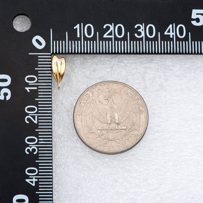 10pcs Gold Leaf Ear Post with Loop 11.5x5mm, Gold Plated Brass Stud Earrings, DIY Ear Findings (GB-2969)