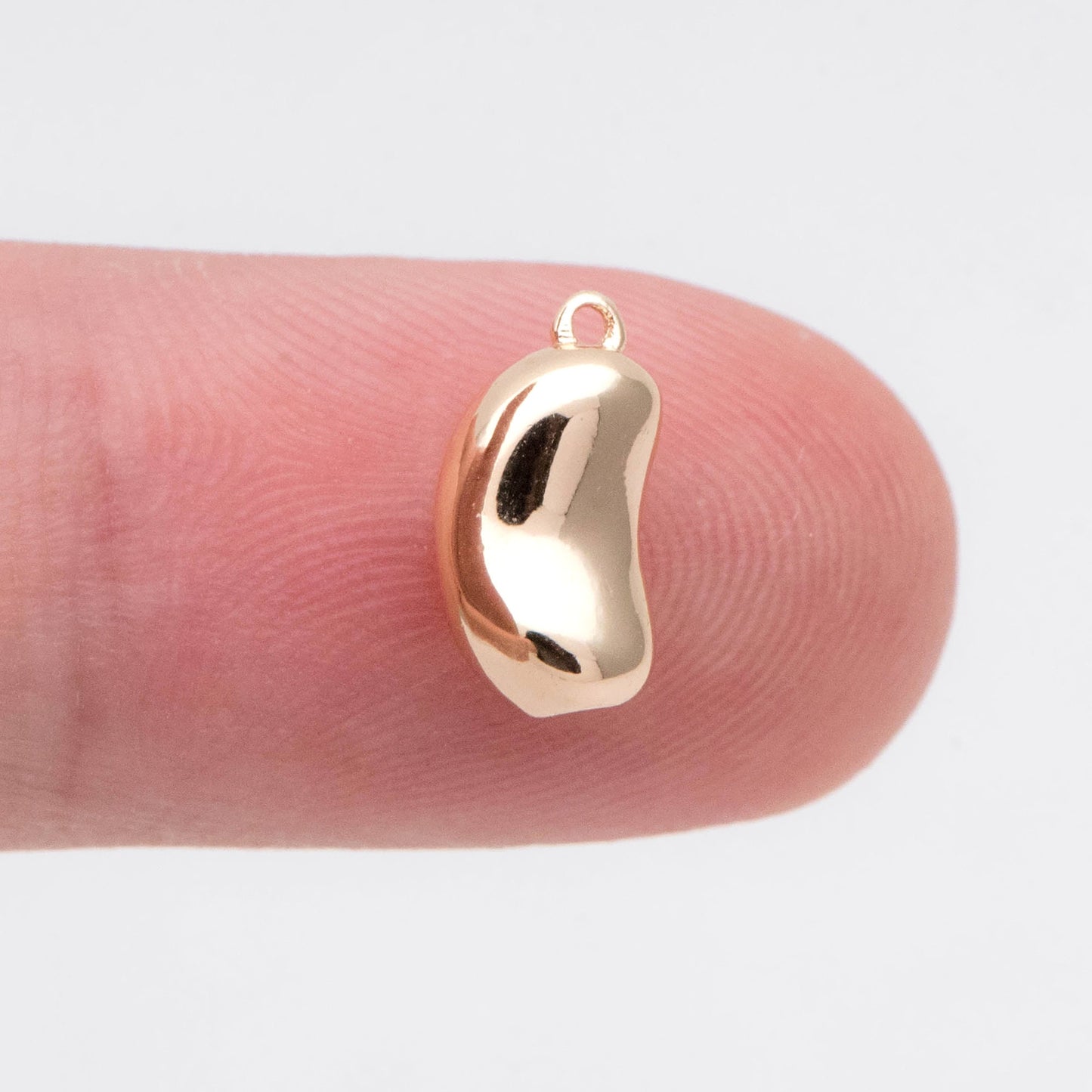 10pcs Gold/ Rhodium Plated Brass Bean Charms 11x5.5mm, Jewelry Making, Diy Material, Jewelry Supplies (GB-4589-C)