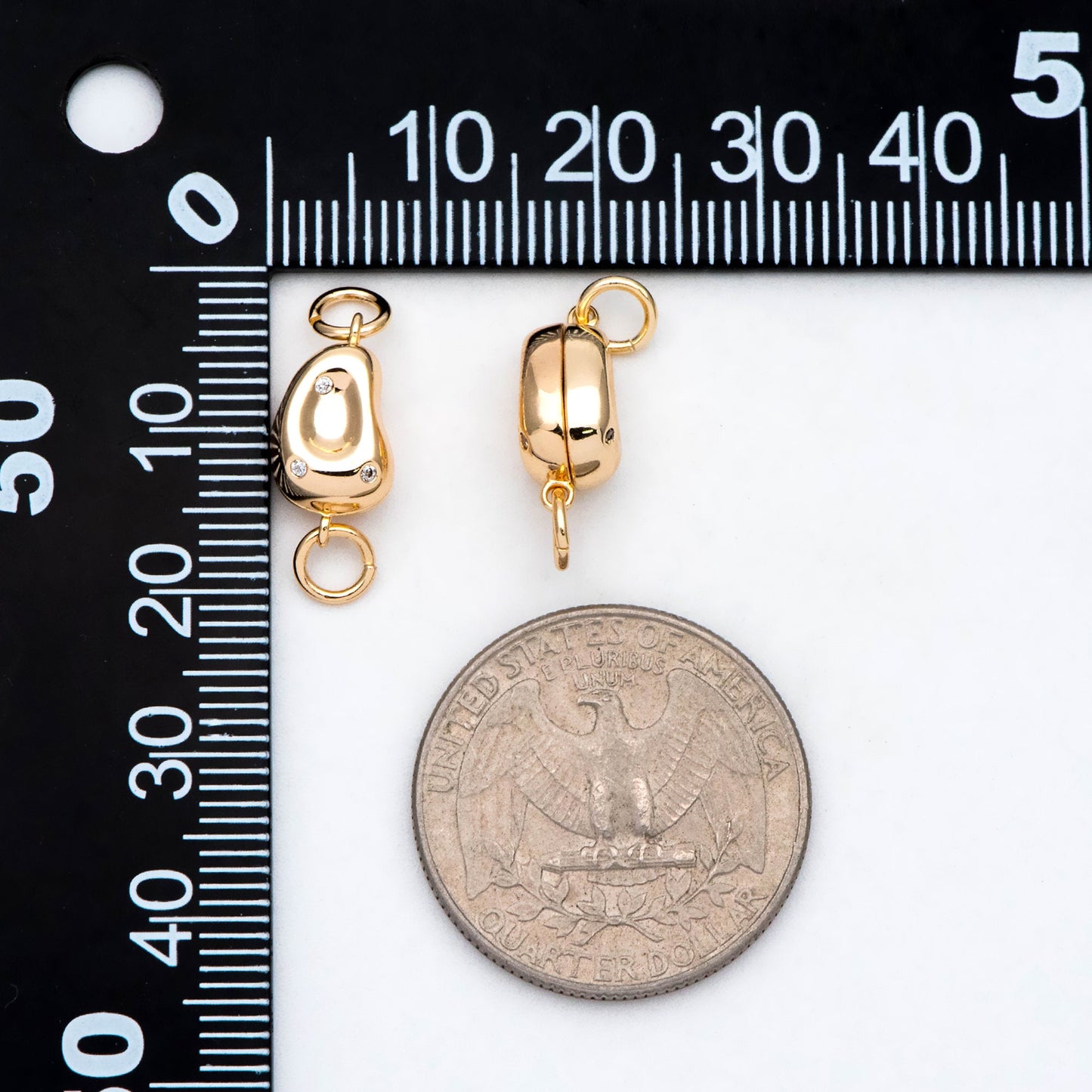 4pcs CZ pave Bean Shaped Magnetic Clasp for Bracelet Necklace, Magnetic Jewelry Clasp, Jewelry Findings (GB-2992)