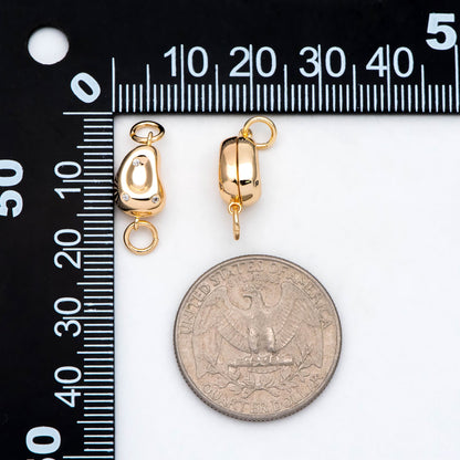 4pcs CZ pave Bean Shaped Magnetic Clasp for Bracelet Necklace, Magnetic Jewelry Clasp, Jewelry Findings (GB-2992)