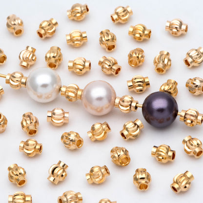 20pcs Gold plated Brass Lantern Beads, Rondelle Spacer Beads, Jewelry Making, Diy Material, Jewelry Supplies (GB-2092)