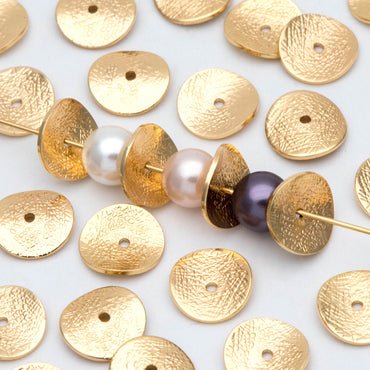 10pcs Gold Disc Spacer Beads 11mm, 18K Gold plated Brass, Round Coin Disk Spacer (GB-1049)