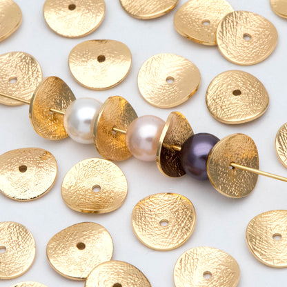 10pcs Gold Disc Spacer Beads 11mm, 18K Gold plated Brass, Round Coin Disk Spacer (GB-1049)