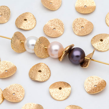 20pcs Gold Disc Spacer Beads, 18K Gold Plated Brass, 10mm Round Coin (GB-971)