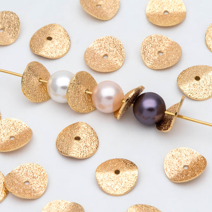 20pcs Gold Disc Spacer Beads, 18K Gold Plated Brass, 10mm Round Coin (GB-971)