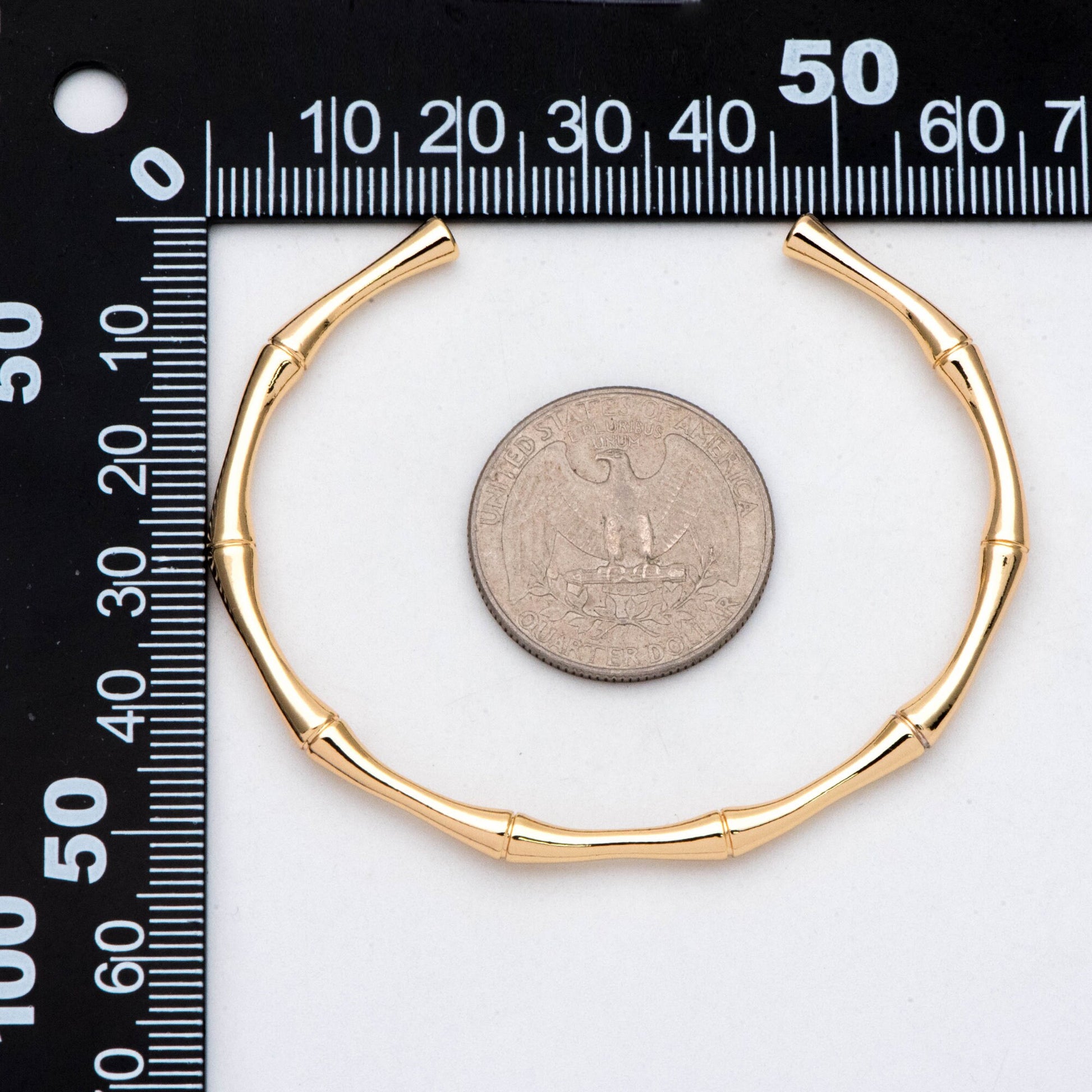 1pcs Gold Bamboo Cuff Bracelet, Stackable Bracelets, Adjustable Bangle Bracelet (#GB-2939)