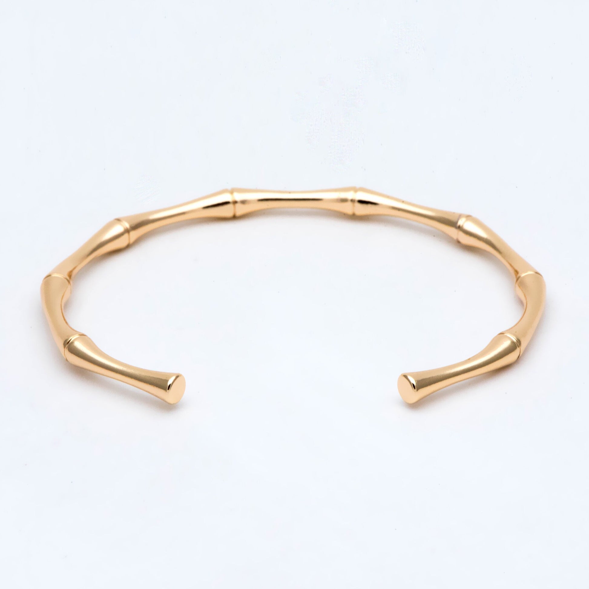 1pcs Gold Bamboo Cuff Bracelet, Stackable Bracelets, Adjustable Bangle Bracelet (#GB-2939)
