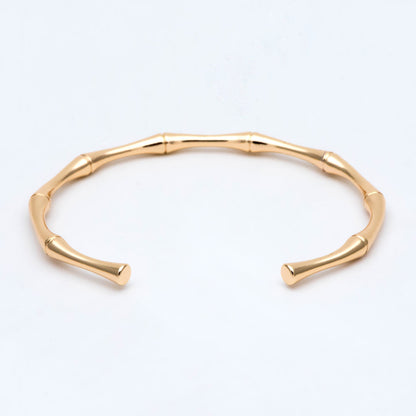 1pcs Gold Bamboo Cuff Bracelet, Stackable Bracelets, Adjustable Bangle Bracelet (#GB-2939)