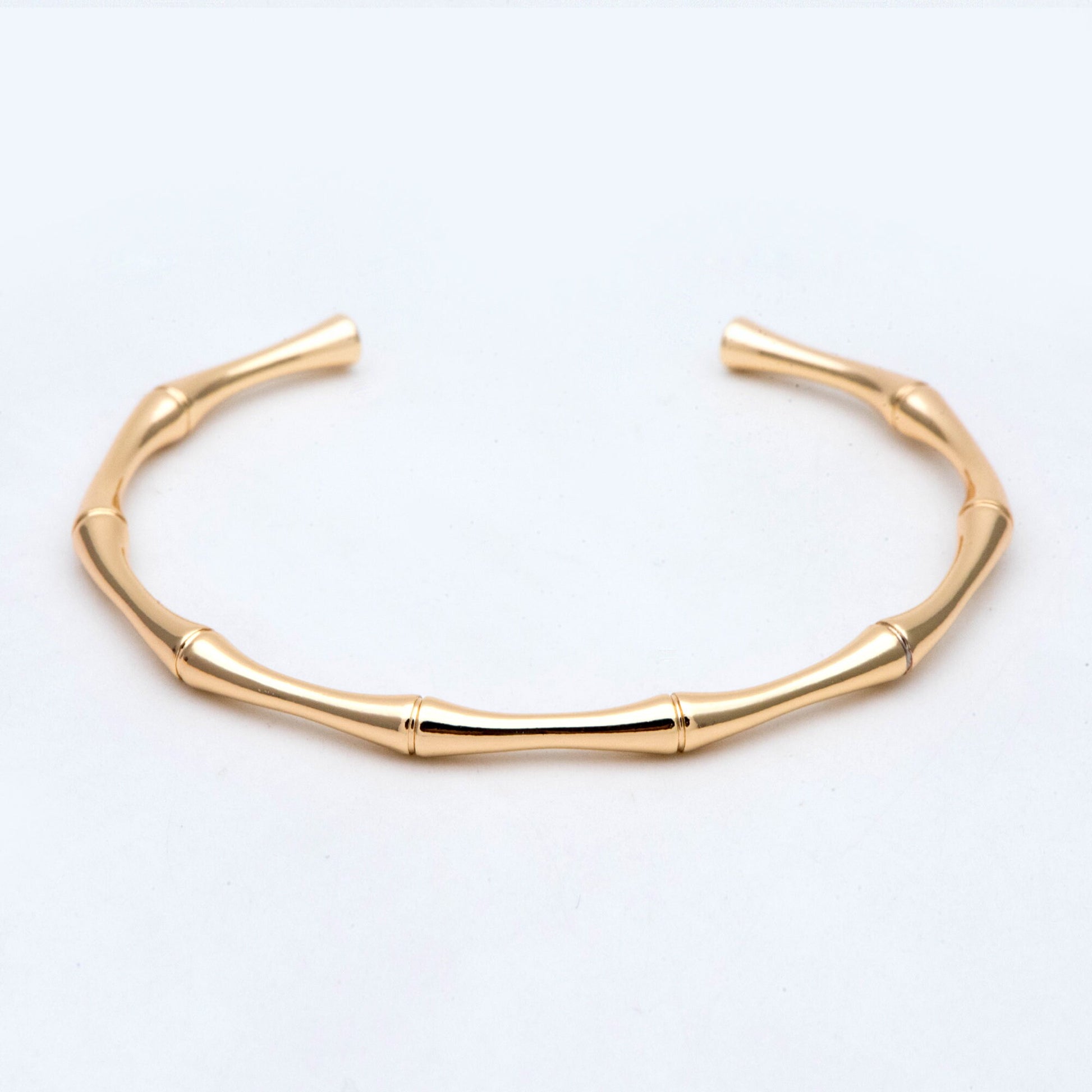 1pcs Gold Bamboo Cuff Bracelet, Stackable Bracelets, Adjustable Bangle Bracelet (#GB-2939)